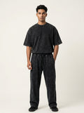 Midnight Black Acid Wash Streetwear Co-Ord Set