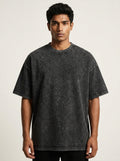 Black Acid Wash Oversized T-Shirt