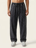 Black Acid Wash Baggy Fit Pants