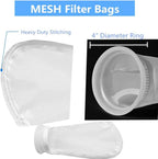 Water Tank Filter Bag – Reusable Mesh Filter Sock with Plastic Ring