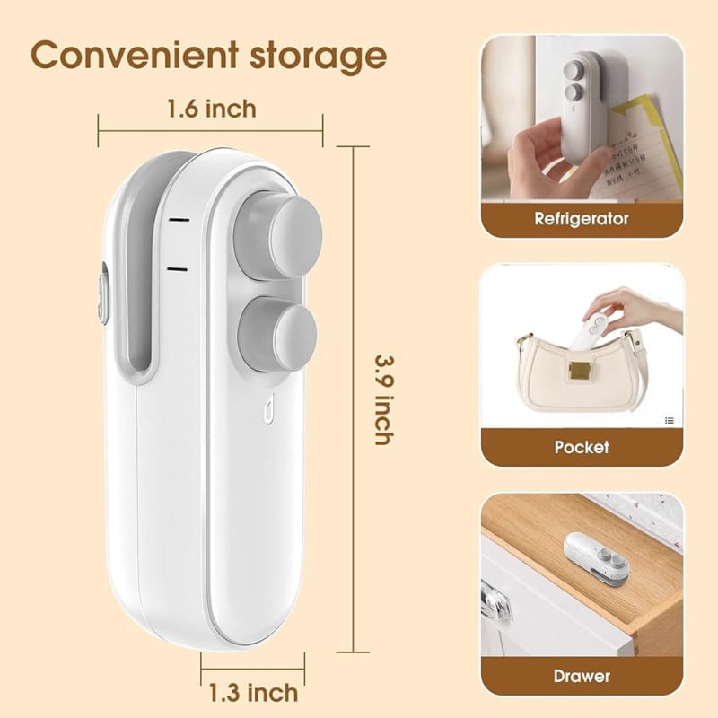 USB Rechargeable Mini Bag Sealer &amp; Cutter