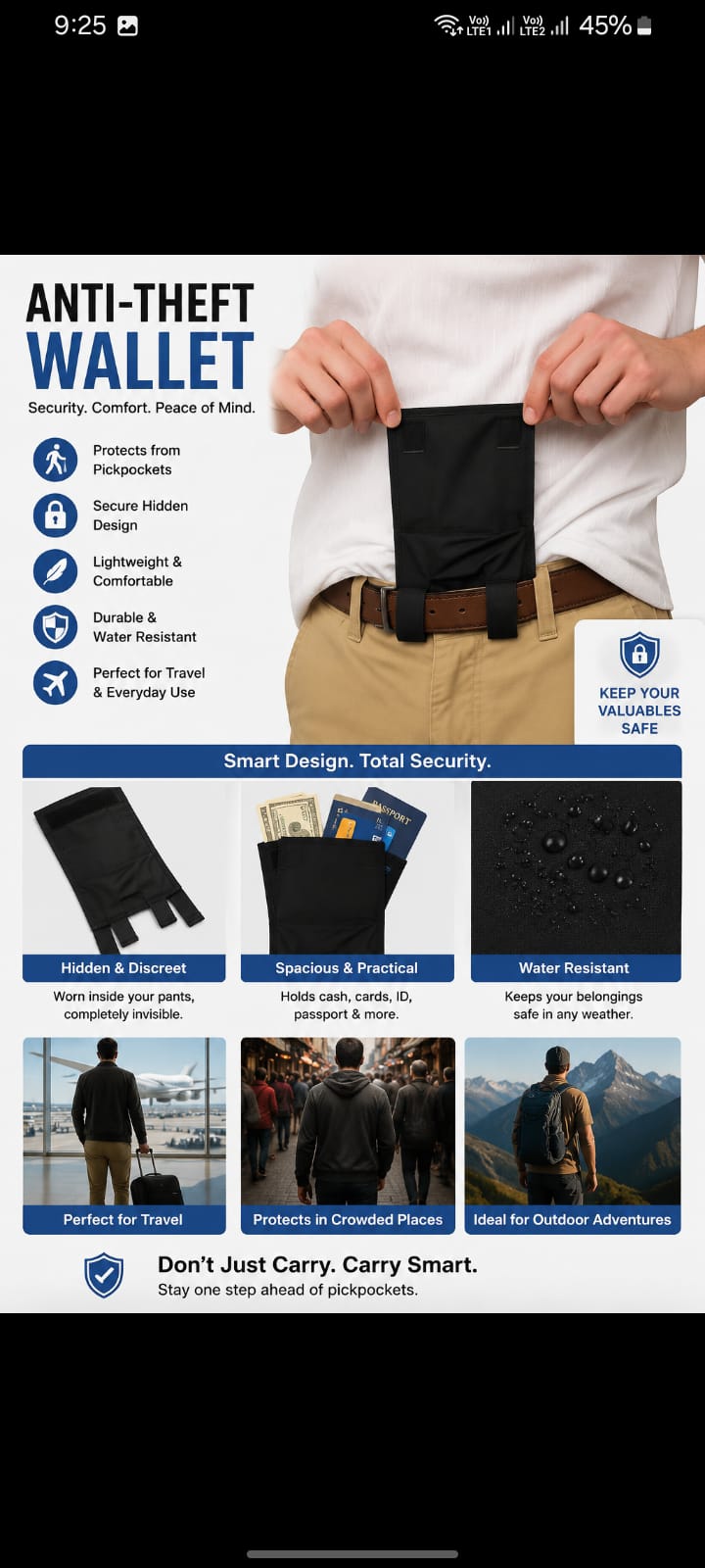 Anti-Theft Hidden Wallet